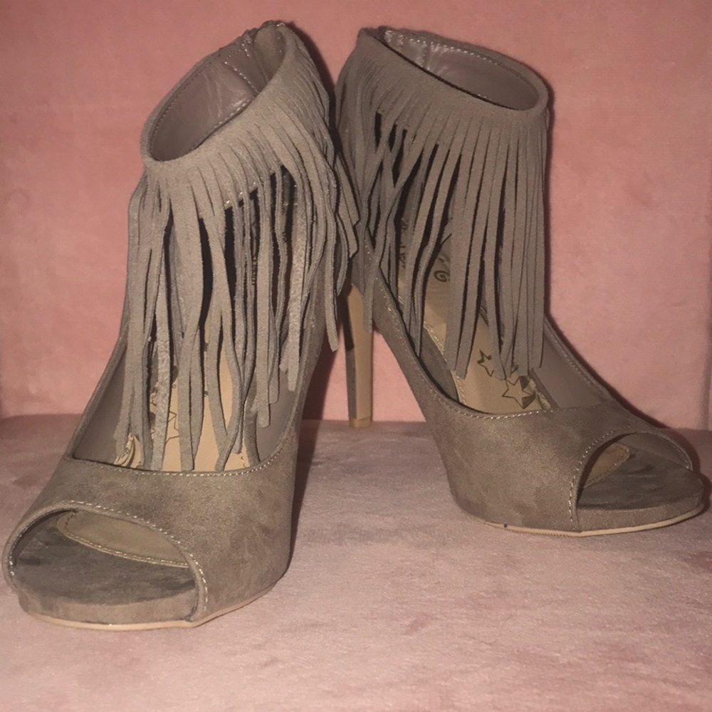 Taupe Peep Toe Fridge Heel